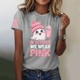 thumbnail image 2 of TSADFHJI Hauts à Manches Longues pour Femmes en Coton Mode Décontractée pour Femmes T-Shirt à Manches Courtes Col Rond Imprimé Gris, 2 of 6