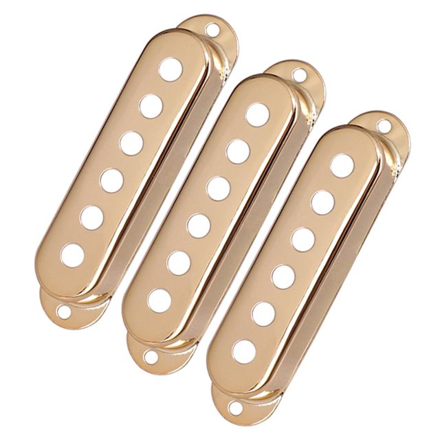 3 Pieces Single SSS Humbucker Pickup Cover Guitar Accessories Golden