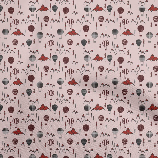 oneOone Cotton Flex Red Fabric Kids Sewing Material Print Fabric By The Yard 40 Inch Wide