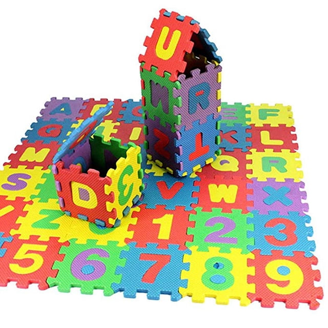 36Pcs Number Alphabet Puzzle Foam Maths Educational Toy Gift