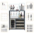 thumbnail image 4 of GloryStar Wine Bar Cabinet - Large Capacity Liquor Cabinet with Storage, Adjustable Shelves for Glassware, Sturdy MDF Construction, Easy Assembly Wine Rack Ideal for Dining Room Bar & Kitchen, 4 of 8