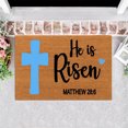 thumbnail image 4 of Doormat Outdoor Front Door Rug Spring Rug Outdoor Extra Durable Door Mat Dirt Trapping Outdoor Welcome Mats for Entryway Front Door Patio Porch, Indoor Outdoor, 16x24 Inch He is Risen MATTHEW, 4 of 7