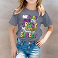 thumbnail image 2 of WEIYLL T-Shirts Filles Imprimé Lettre Col Rond Manches Courtes Tee-Shirt Décontracté Enfant pour 6-7 Ans, 2 of 5
