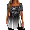thumbnail image 1 of Birdeem Mode Femme Blouse Imprimée Décontractée Manches Courtes T-Shirt Été Boutons Hauts, 1 of 8