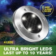 thumbnail image 2 of Bell + Howell Disk Lights Bronze - Heavy Duty Outdoor Solar Pathway Lights, 4 LED, Waterproof, Auto On/Off, 4 Pack, 2 of 11