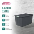 thumbnail image 2 of Sterilite 12 Pack 34 Gal Latch Tote, Stackable Plastic Storage Bin, Gray/Green, 2 of 7