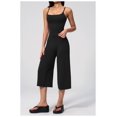 thumbnail image 3 of PISONIC Womens Workout Sets Two Piece Spaghetti Straps Tank Top Matching Wide Leg Capri Pants Gym Work Pilates Outfits, 3 of 7