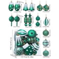 thumbnail image 3 of TopLLC 16 Pcs Christmas Tree Hanging Ornaments Set, Pre-Tied Shatterproof Plastic Assorted Baubles with Rope, Glitter Xmas Tree Decorative Pendants Christmas Decorations for Party Holiday Wedding, 3 of 6
