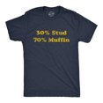 thumbnail image 1 of Mens 30% Stud 70% Muffin T Shirt Funny Dating Relationship Graphic Novelty Tee (Heather Navy) - L, 1 of 3