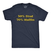 Mens 30% Stud 70% Muffin T Shirt Funny Dating Relationship Graphic Novelty Tee (Heather Navy) - L