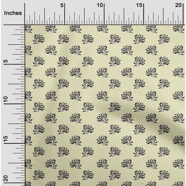 oneOone Tissu Polyester Lycra Tissu Décor à Blocs Cachemire Imprimé BTY 56 Pouces de Large