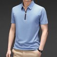 thumbnail image 2 of BOBOGOJP Mens Casual Button Down Shirts Short Sleeve Performance Button-Down Shirt,Light Blue 4XL, 2 of 5