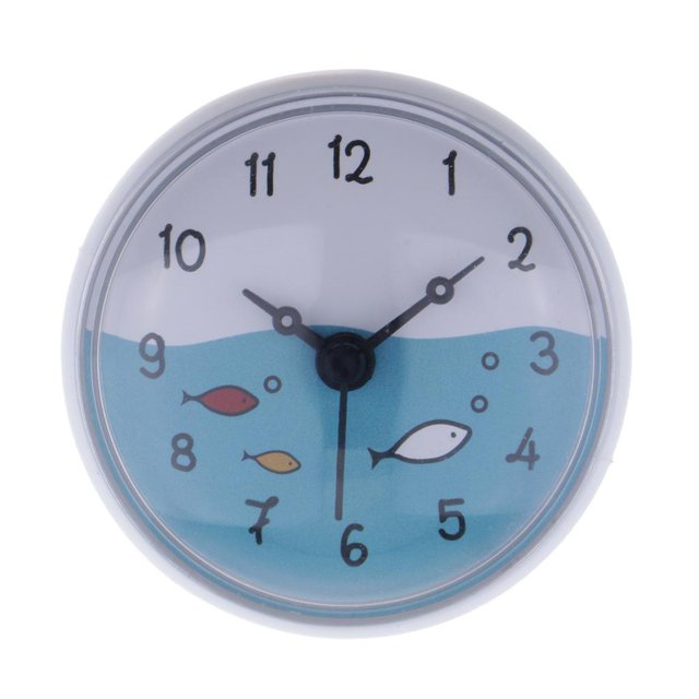 jifeng White Toilet Bathroom Wall Suction Clock Waterproof Time Display Home Decoration A-White