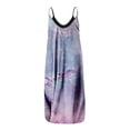 thumbnail image 2 of Women Summer O-Neck Print Sleeveless Plus Size Pullover Long Dresses Spaghetti Strap Long Maxi Dress with Pockets, 2 of 4