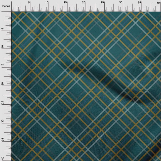 oneOone Cotton Cambric Fabric Tartan Check Printed Craft Fabric BTY 56 Inch Wide