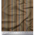 thumbnail image 1 of Soimoi Brown Poly Georgette Fabric Vertical Stripe Fabric Prints By Yard 42 Inch Wide, 1 of 5