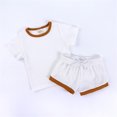 thumbnail image 3 of B91xZ Ensemble 2 Pcs pour Garçons Chemise à Manches Courtes et Short, Durable Extensible et Léger, Blanc 2-3 Ans, 3 of 5
