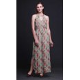 thumbnail image 4 of Bimba Ikat Robe Longue de Soirée pour Femmes à Imprimé, Col Ras du Cou, Fentes Latérales, Dos Nu - Petit, 4 of 6