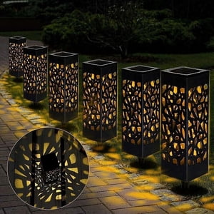 Lumières de jardin solaire, ensemble de 6 Lumières extérieures du sentier de jardin solaire, lumières du sentier du jardin solaire