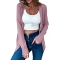 thumbnail image 1 of aohooy Womens Plain Hollow Out Button Front Cardigan Knit V-Neck Soft Cardigans Solid Open Front Long Sleeve Sweaters Gray,M, 1 of 9
