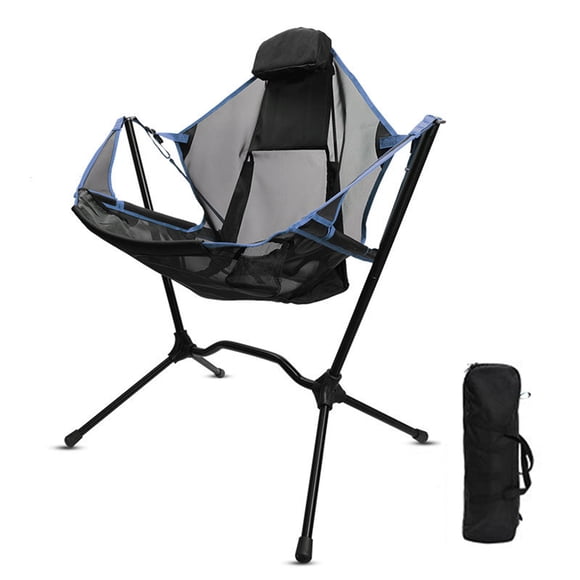 AOTU Chaise Berçante Pliante d'Extérieur Portable en Bleu, Cadre en Alliage d'Aluminium Léger, Supporte jusqu'à 150 kg, Design Compact Pliable pour un Transport et un Rangement Faciles