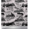 thumbnail image 1 of Soimoi Gray Heavy Satin Fabric Mountains & Text Fabric Prints By Yard 54 Inch Wide, 1 of 5