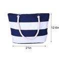 thumbnail image 3 of Sac de Plage Estival Tropical à Rayures pour Femmes, Sacs Fourre-Tout Réutilisables, Sac d'Épicerie à Bandoulière avec Poche à Fermeture Éclair, 3 of 9