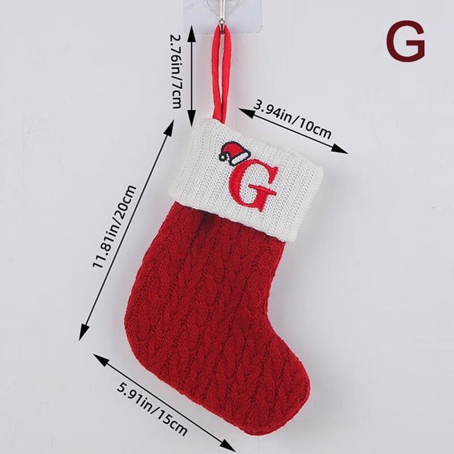1 Pce Chaussettes Joyeux Noël Lettres Alphabet Flocon de Neige Rouge Bas de Noël