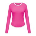thumbnail image 4 of Timegard Hauts de Sortie pour Femmes Col Ras du Cou Manches Longues Couleur Unie Ajusté Confortable Hauts Courts Décontractés Mode, 4 of 4