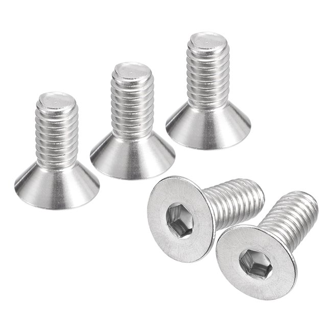 Unique Bargains 5/16-18x3/4' Flat Head Socket Cap Screws, 304 Stainless Steel Hex Socket Drive Fasteners Bolts 10Pack