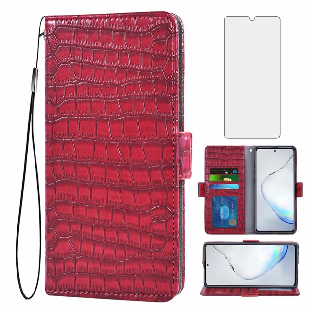 Étui de Téléphone Mobile pour Samsung Galaxy Note 10 Lite, Étui de Téléphone Mobile en Cuir pour Samsung Galaxy Note 10 Lite, Étui à Rabat, Rouge
