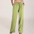 thumbnail image 2 of FNFYFH Clearance Women's Linen Pants for Summer Breathable Solid Color, 2 of 9
