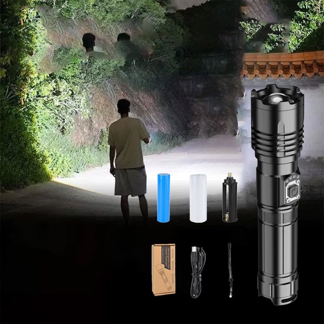 Boovnll Rechargeable Flashlights, Portable Searchlight Outdoor Led Strong Light Rechargeable Flashlight Waterproof Camping Light, Flashlights High Lumens, Flashlights, Flashlight