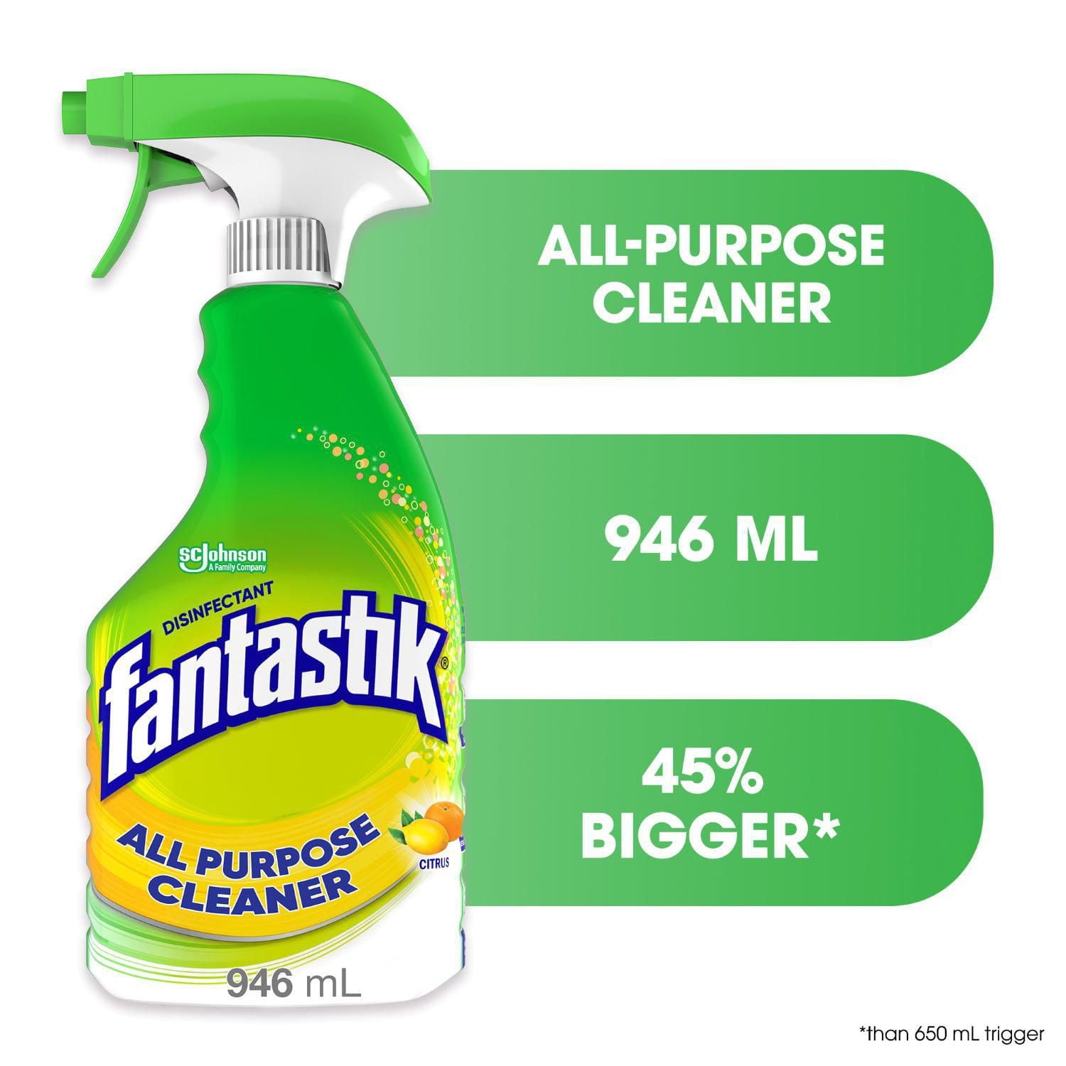 Fantastik® Nettoyant Tout Usage Désinfectant, Parfum d'Agrumes, 946ml