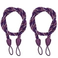 thumbnail image 1 of Lot de 2 Cordes d'Embrasse en Coton Violettes avec Longueur Ajustable (27 Pouces), Déco Rustique pour Rideaux Légers/épais, 1 of 8