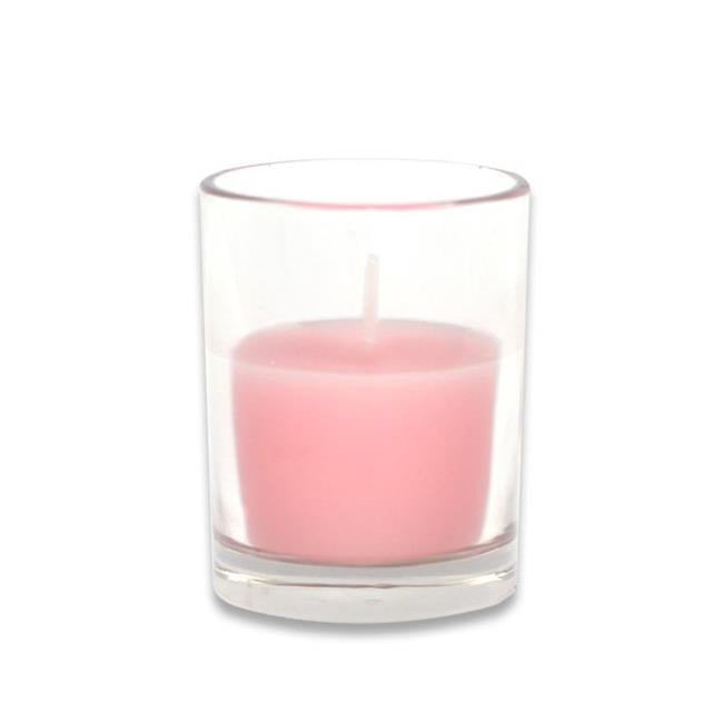 Jeco CVZ-022 Round Glass Votive Candles, Light Rose - 12 Piece per Box