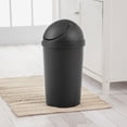 thumbnail image 4 of Sterilite SwingTop Wastebasket, 3 Gal Round Trash Can w/Lid, 6 Pack, Black, 4 of 9