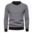 thumbnail image 1 of Chandail à Enfiler pour Hommes Chandail à Col Rond pour Hommes Chandails Doux et Décontractés pour Hommes Chandails Classiques à Enfiler avec Bord Côtelé Chandail pour Hommes Décontracté, 1 of 3