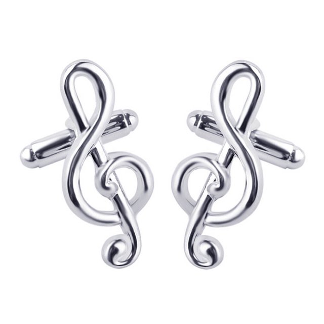 Shisuyan 1 Pair Musical Note Cufflinks Creative Shirt Sleeve Nail All-match Cuff Button Sleeve Decoration for Men