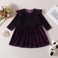 thumbnail image 1 of EGNMCR Vêtements pour Bébé Fille Robe Princesse Couleur Unie Macramé à Manches Longues Col Rond, 1 of 4