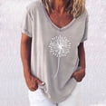 thumbnail image 2 of Pompotops Femmes Mode Décontractée Chemises Imprimées Manches Courtes T-Shirt Ample Hauts Blouse, 2 of 4