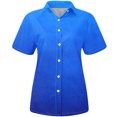 thumbnail image 4 of Button Down Shirts for Women Short Sleeve Collared Work Office Blouses Casual Relaxed Fit Summer Tunic Tops Plus Size, 4 of 5