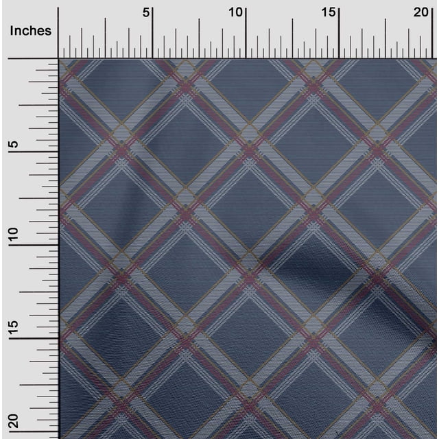 oneOone Georgette Viscose Fabric Tartan Check Print Fabric By Yard 42 Inch Wide
