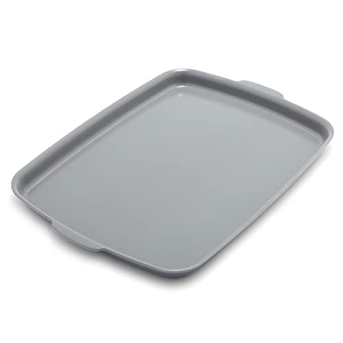 GreenPan Premiere Ovenware Healthy Ceramic Nonstick 18" x 13" Half Rectangular Baking Pan, Cast Aluminum Bakeware, Warp-Free, Oven and Broiler safe to 600F,Dishwasher Safe, PFAS-Free, Gray