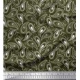thumbnail image 1 of Soimoi Polyester Crepe Fabric Dot & Paisley Print Fabric by Yard 42 Inch Wide, 1 of 1