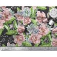 thumbnail image 3 of Soimoi Green Rayon Fabric Leaves & Floral Print Fabric by Yard 56 Inch Wide, 3 of 3