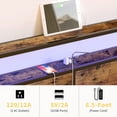 thumbnail image 3 of HAUSOURCE Queen Platform Bed Frame w/ Headboard, Drawers & Outlets, Brown, 3 of 7