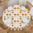 thumbnail image 1 of Round Tablecloth Rustic Pumpkin Pattern 60 Inch Table Cover for Dining Polyester Cloth with Scalloped Edges Stain Resistance Kitchen Picnic Party Restaurant Decoration, 1 of 6