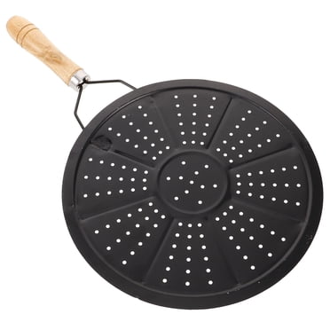 KAKOWELY Induction Cooktop Adapter Plate Heat Diffuser for Gas Kitchen Use Black Wood Iron 7.87x7.87 Inches,14.37"X8.66"X0.79"