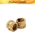 thumbnail image 3 of Wekity M4x4mm Female Thread Knurled Nuts,100PCS Hx5mm OD Brass Threaded Insert Embedment Nuts Hydraulic Welded Joint Injection Molding Assortment Kit for 3D Printing Injection Molding-0621, 3 of 5